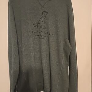 Eddie Bauer Forest Green Knit Sweater Waffle Knit